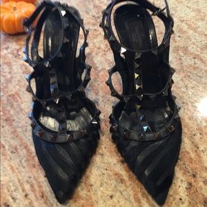 Valentino Rockstud Black Ponyhair Pumps