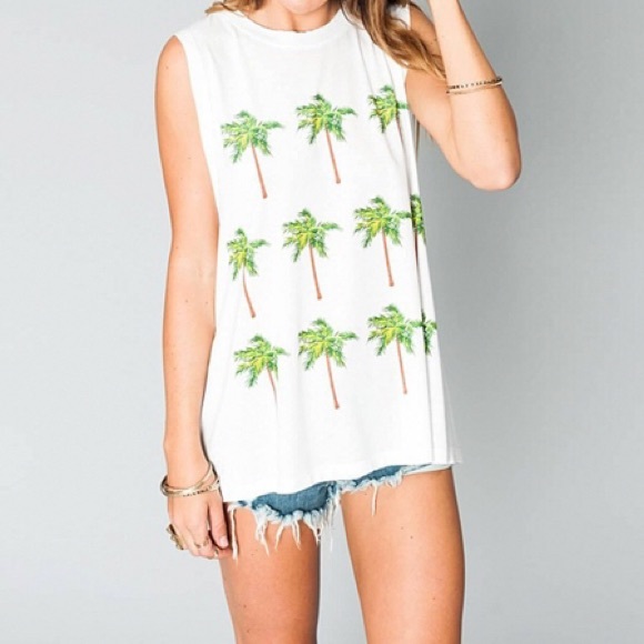 Show Me Your MuMu Tops - NWT Show Me Your Mumu Mikey Muscle Palm Tank