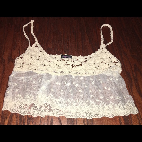 pinkmelo Tops - Pinkmelo Crochet Lace Crop Top Tank Top Large