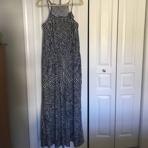 Nine West Maxi Dress. Size 14. Navy Blue and Ivory