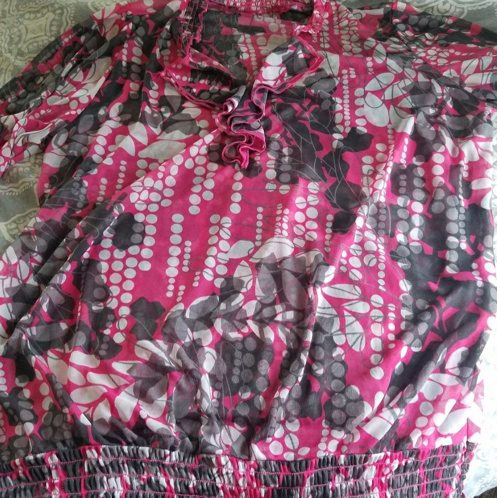 Lane Bryant pink & gray shirt