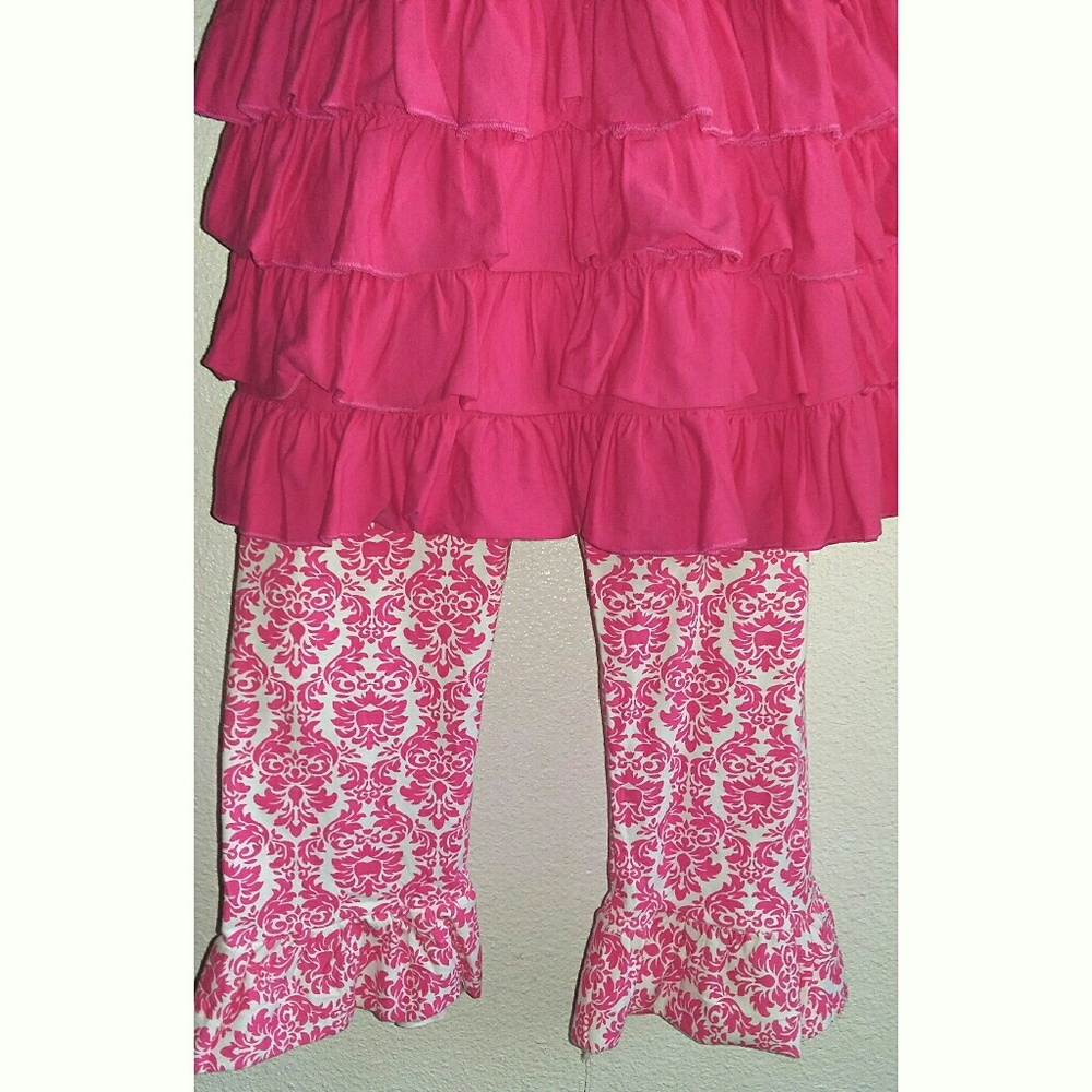 Pink layered Ruffle Boutique Outfit - Picture 5 of 8