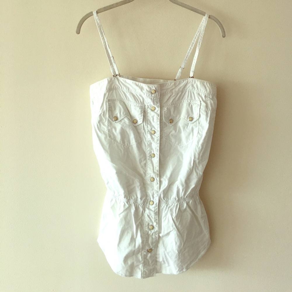 True religion white tube top with straps.