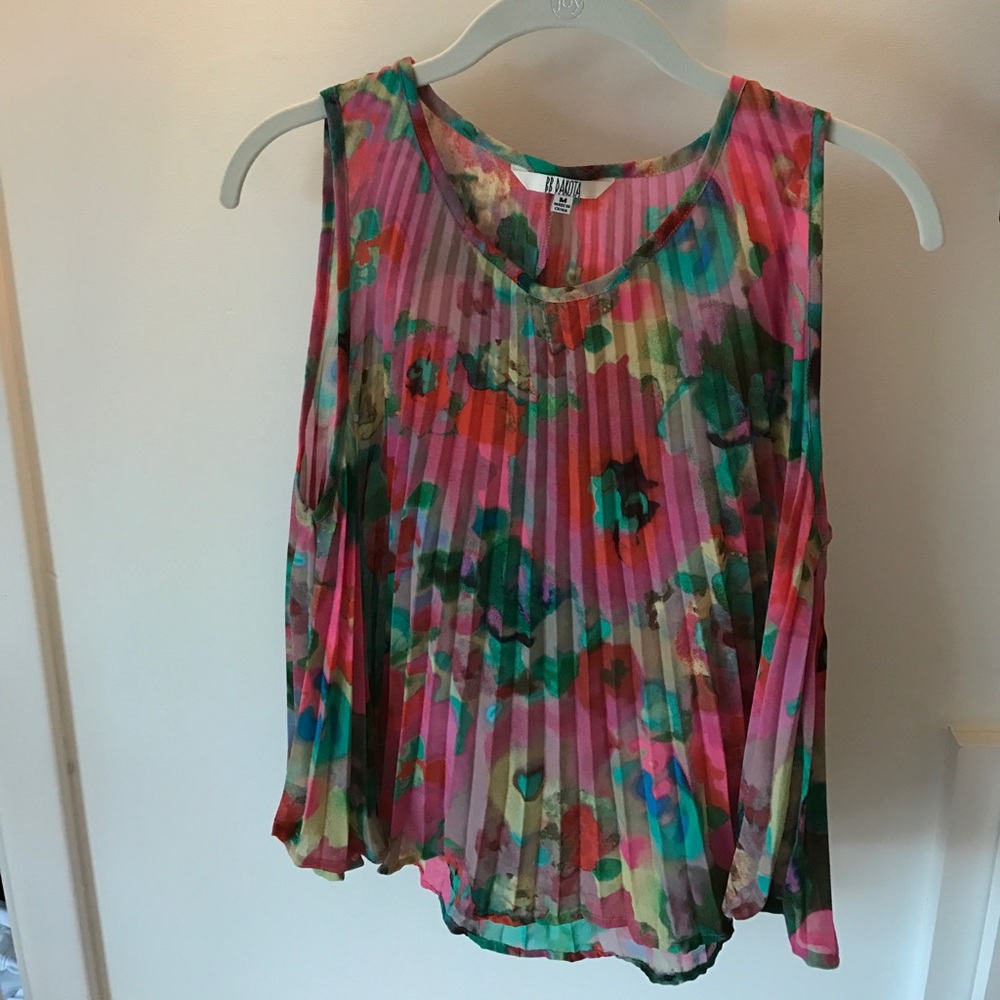 BB Dakota Floral Multicolor Silk Top