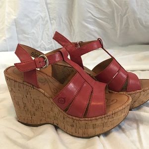 Pink & cork wedges