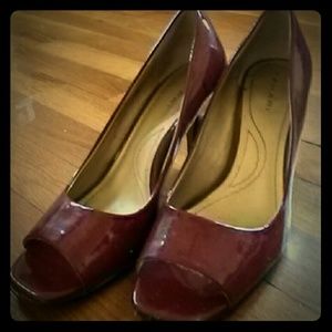 Tahari Red Peeptoe Pump