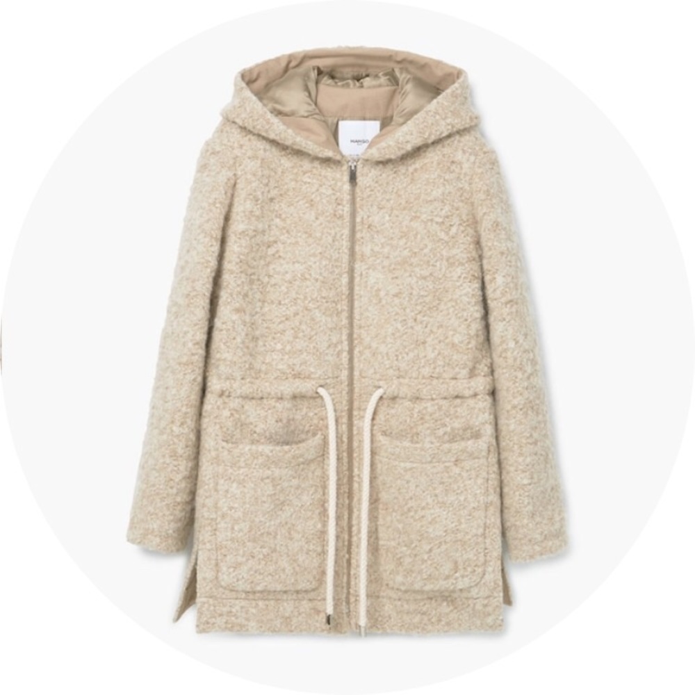 Cozy Wool Coat w/ Hood from MANGO