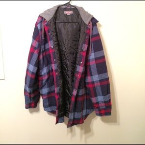 Craftsman plaid jacket with hood