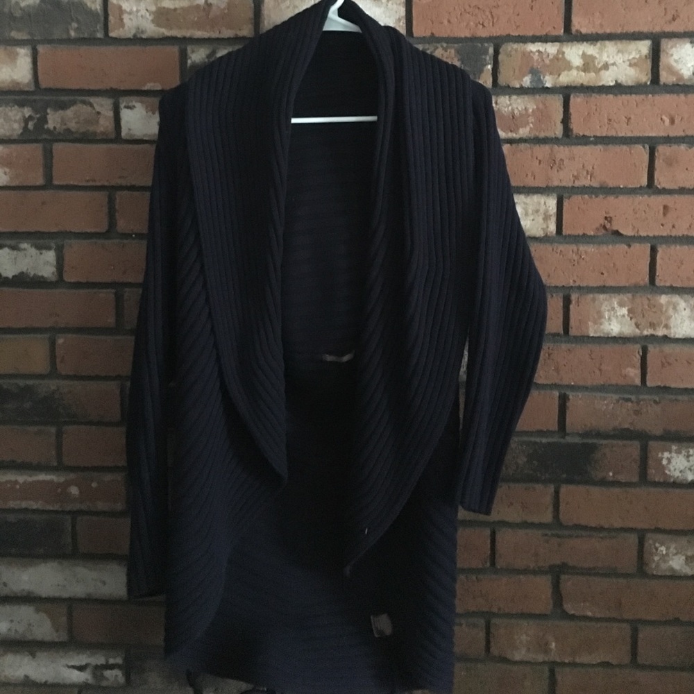 525 America navy blue knit cardigan