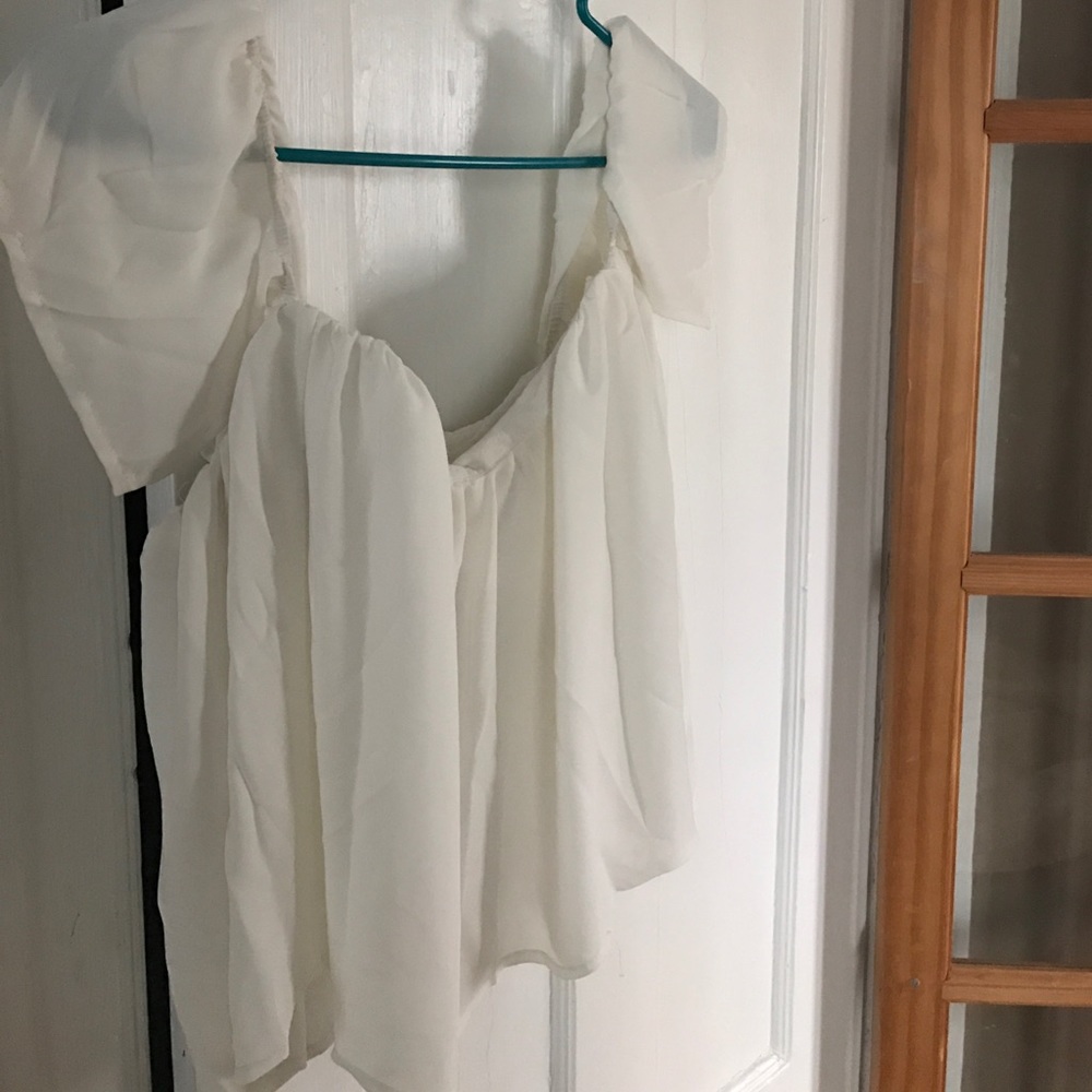 Off the shoulder white top