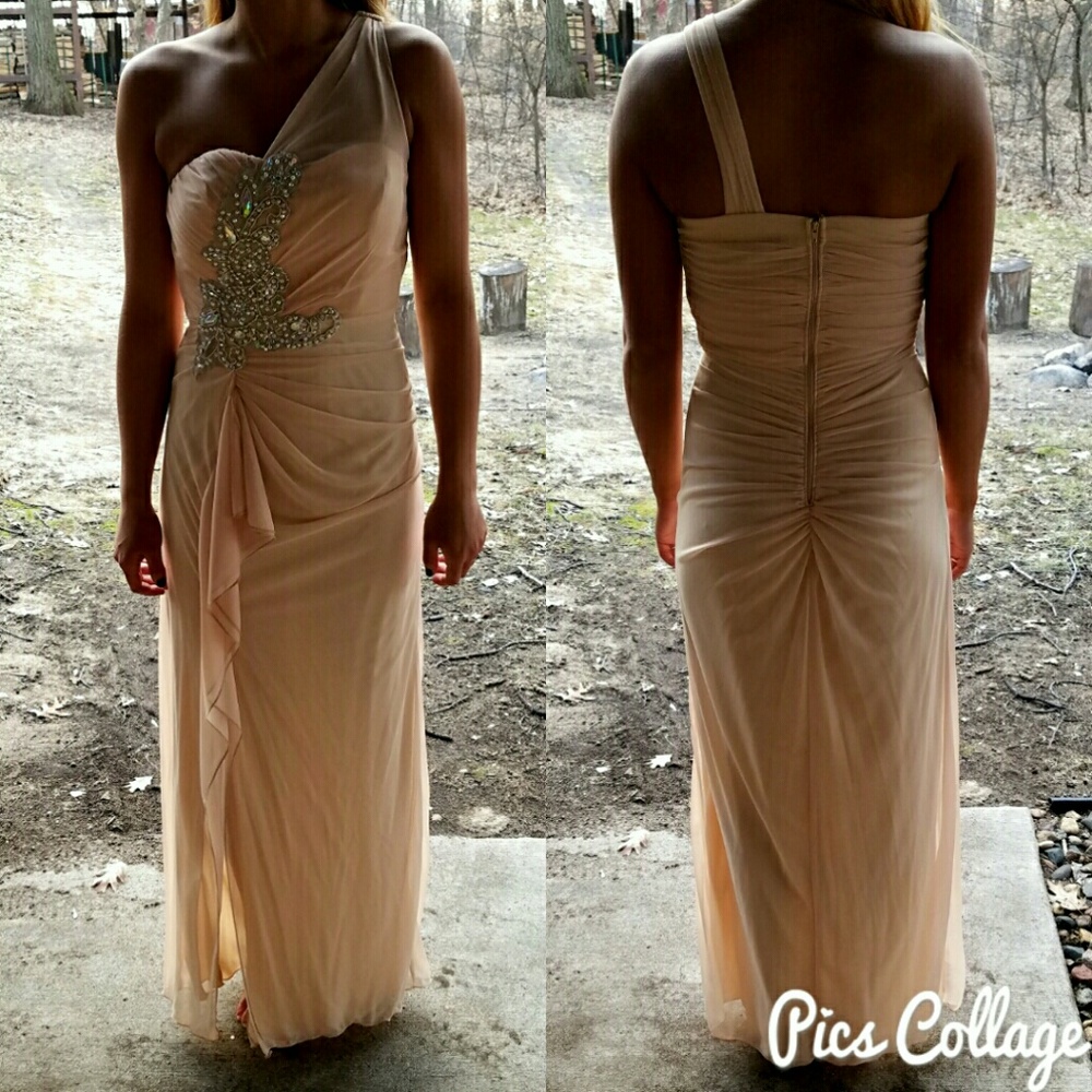Nude prom dress