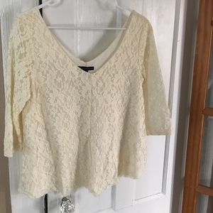 Off white/cream lace long sleeve top