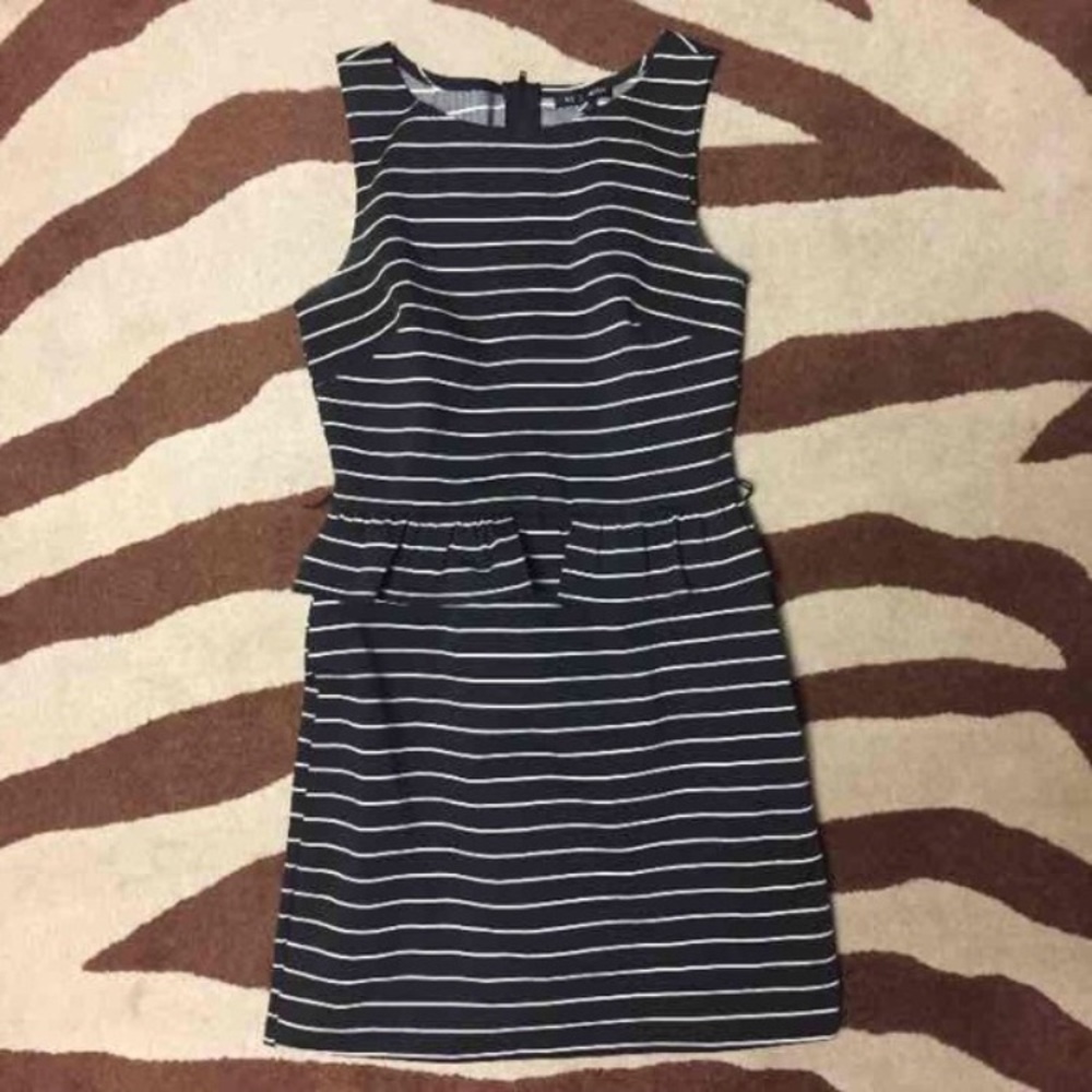 Black striped dress