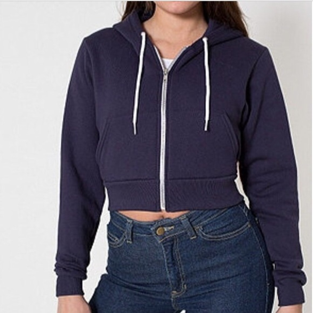 Aa cropped hoodie navy blue