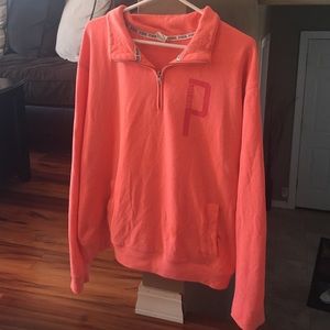 PINK Coral Quarter Zip Up
