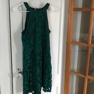 All over lace green dress