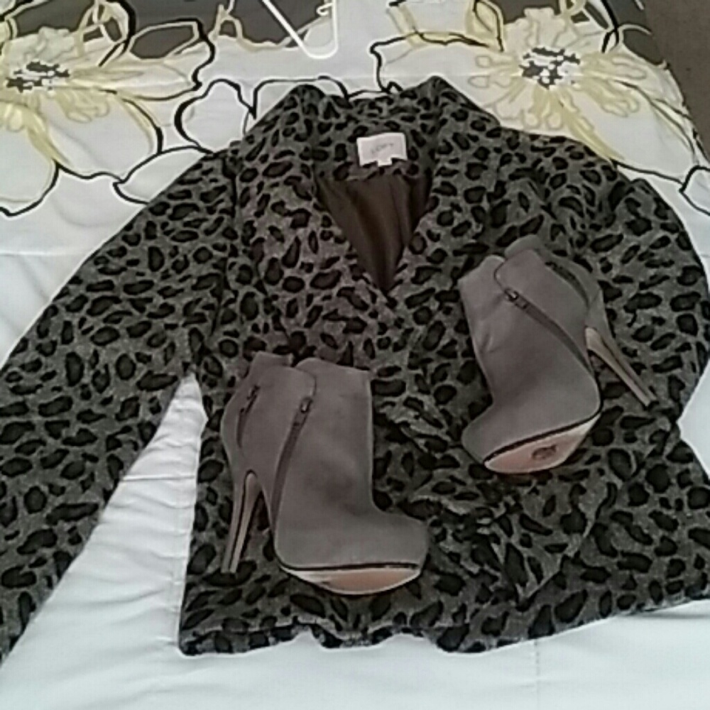 Booties and animal print blaser