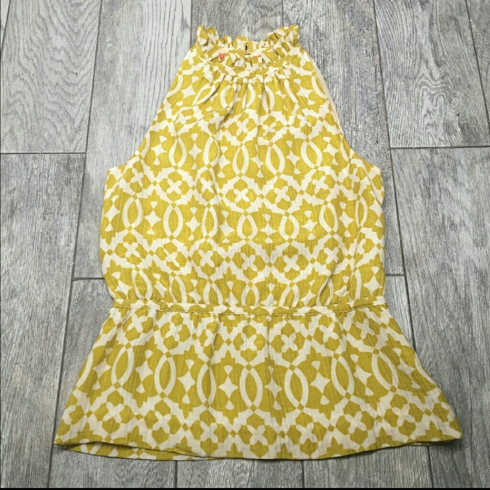 Tory Burch mustard silk blouse