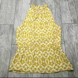 Tory Burch mustard silk blouse