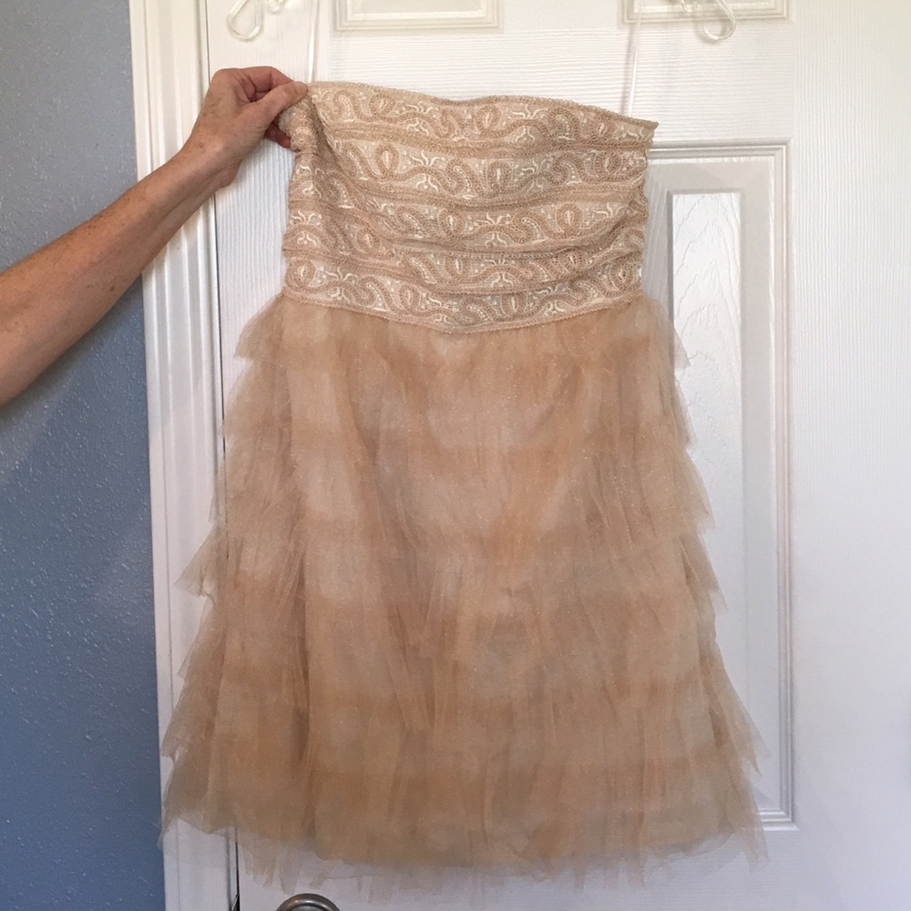Cream and Gold Cocktail Dress