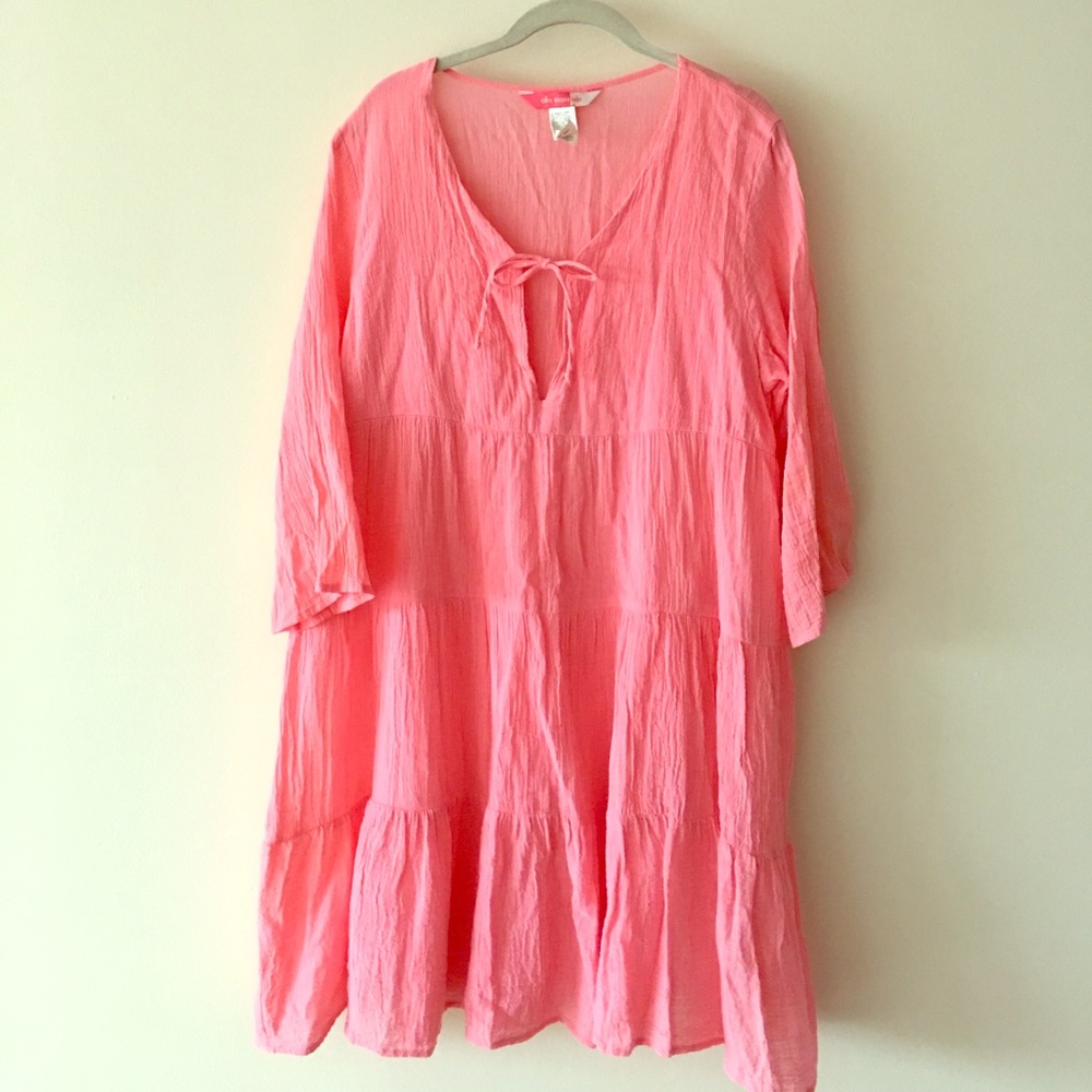 Ella Moss Isla coral pink cover up