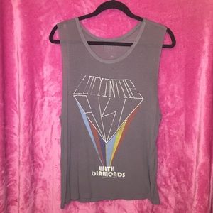 Grey "Lucy in the Ski with Diamonds" Tank