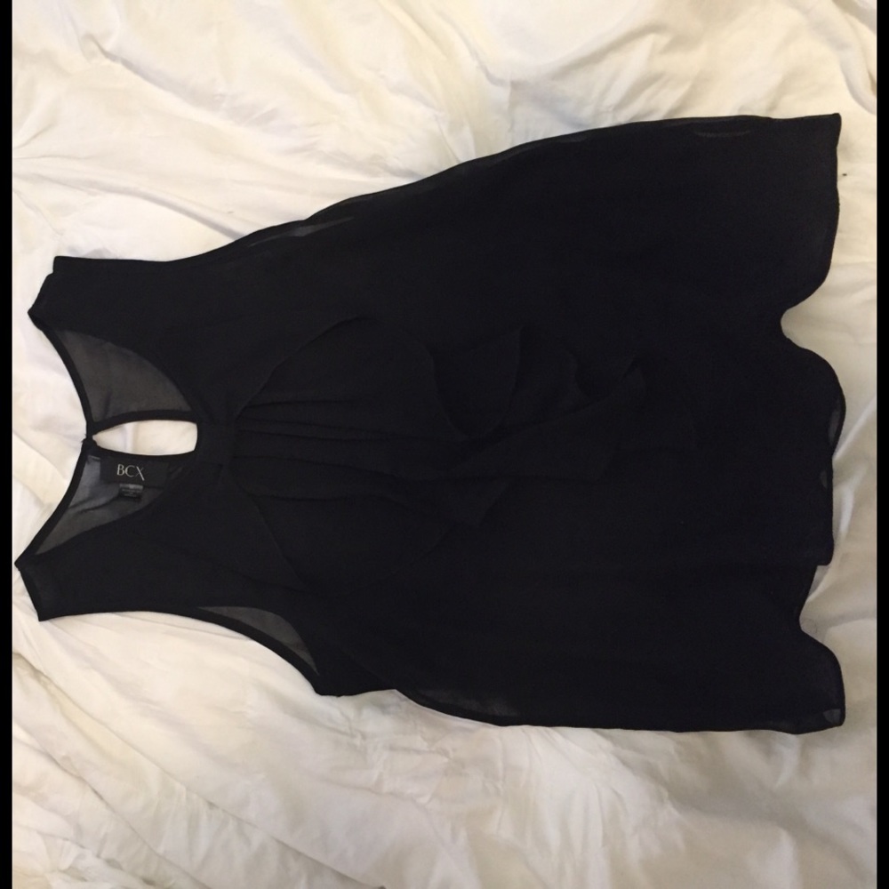 Flowy black bow-front camisole