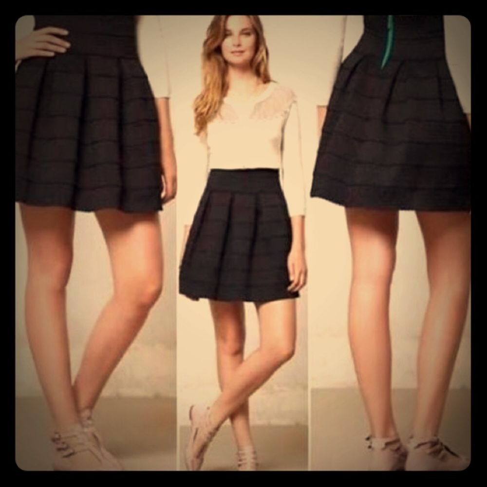 Anthropologie Girls from Savoy Black Bell Skirt