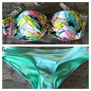 Victoria Secret Bandeau Top and Cheeky Bottoms