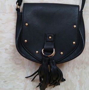 Black Cross-body gold studded bag