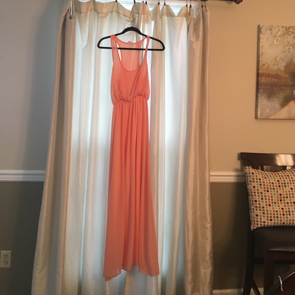 Peach floor length dress