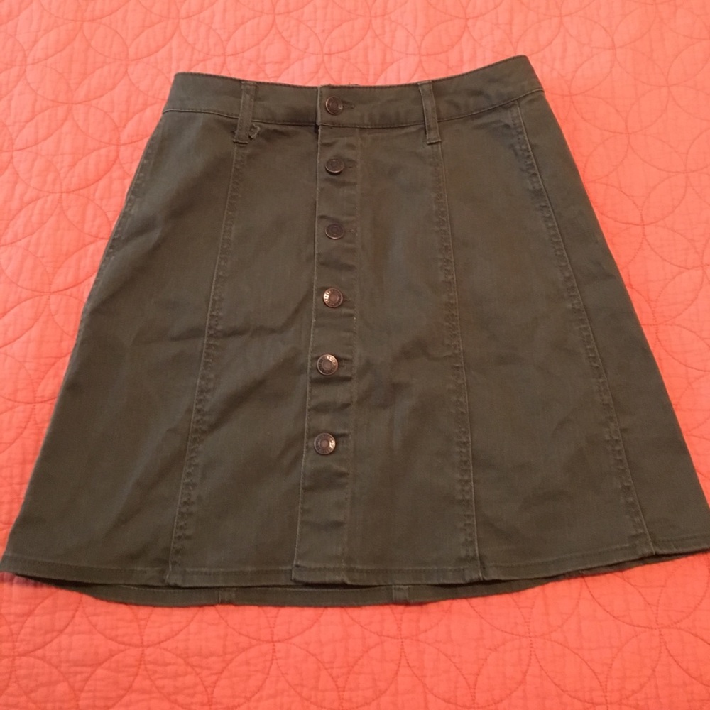 Green Denim Skirt