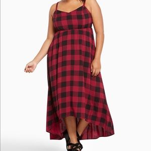 SOLD✨Black and Red Hi Lo Plaid Dress