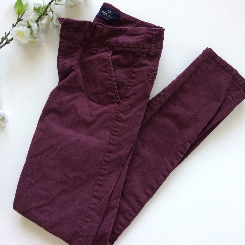 American Eagle | Maroon Skinny Jeans