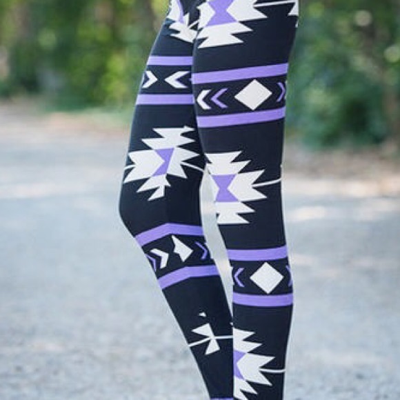 Lavender Aztec Leggings - Picture 2 of 2