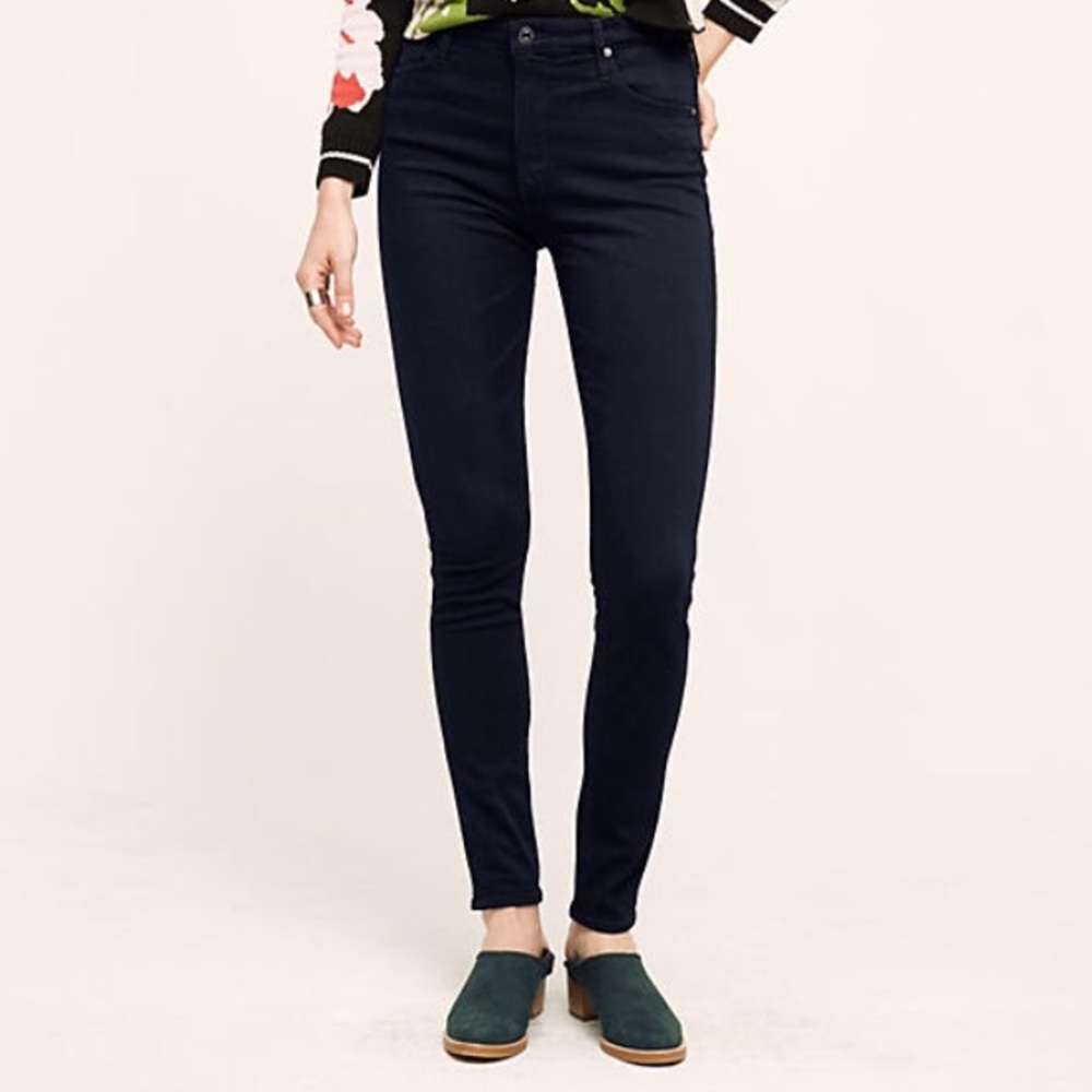 AG Farrah high-rise skinny Jean in dark blue