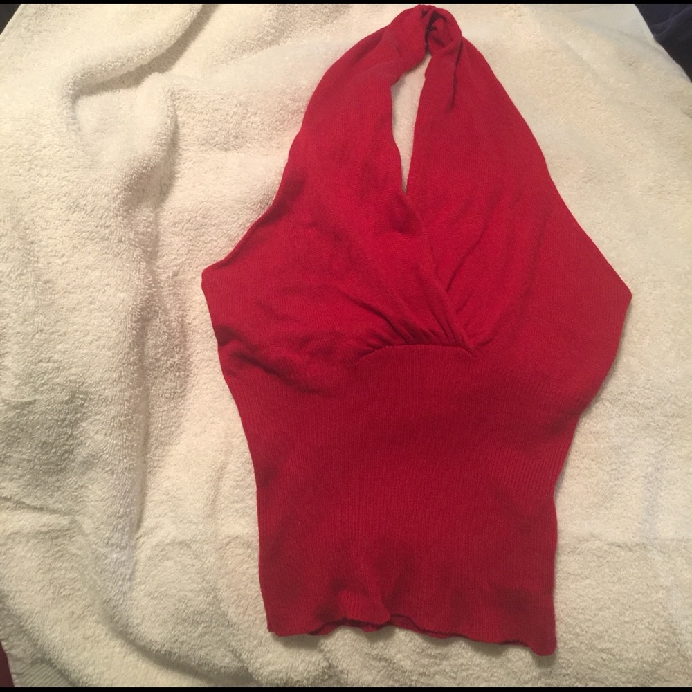 A/X red silk/cashmere blend knit halter size small