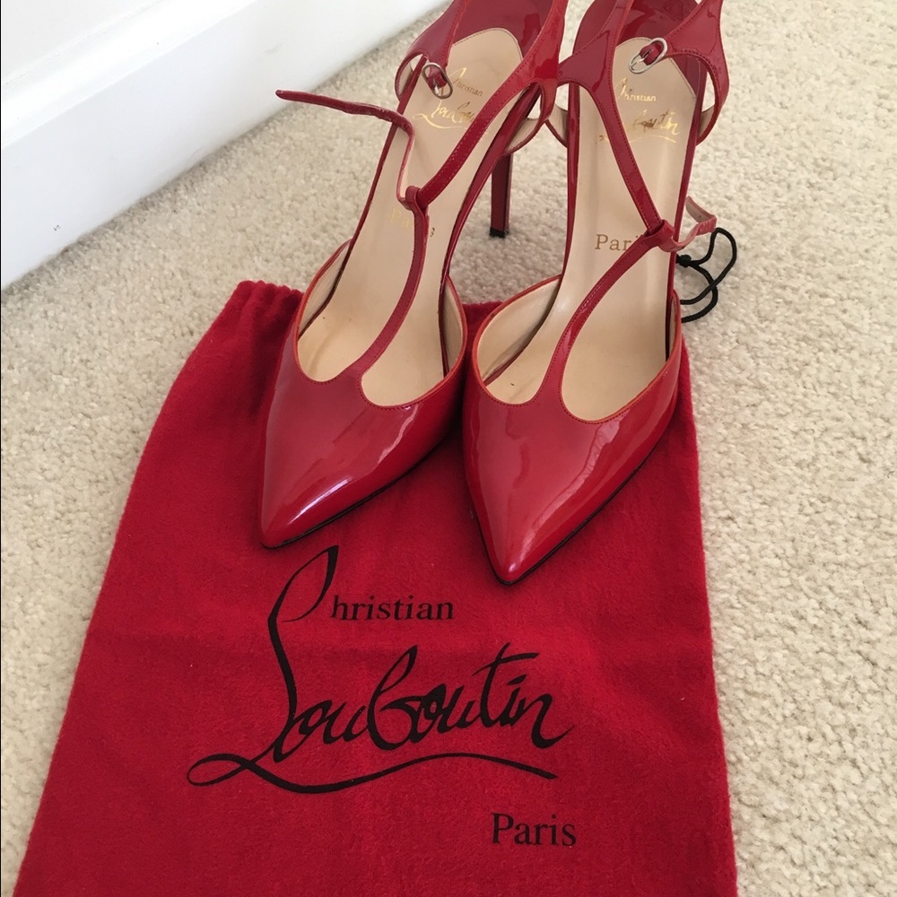 Christian Louboutin T strap heels