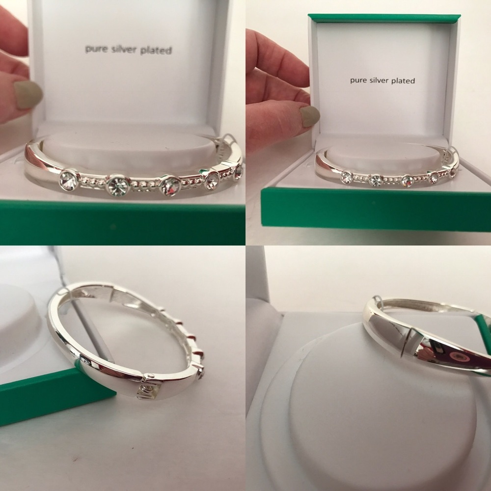Sparkle Allure Crystal Pure Silver Plate Bracelet - Picture 2 of 4
