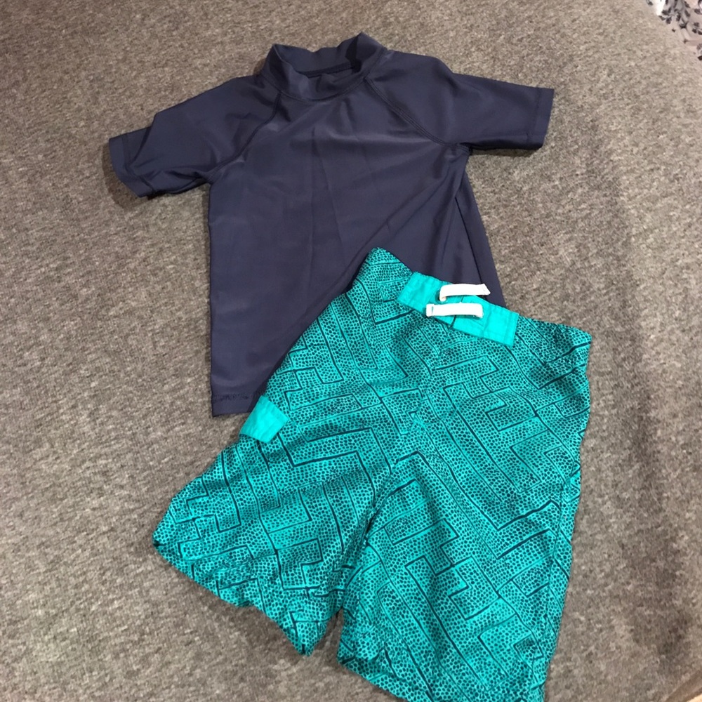 Boys swim trunks and sun guard swim shirt