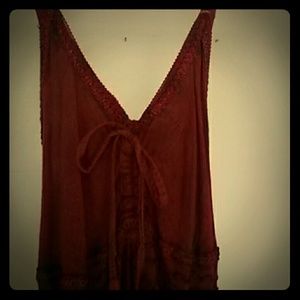 Red summer maxi dress