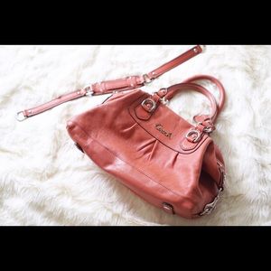 Coral Coach Purse with Crossbody strap!