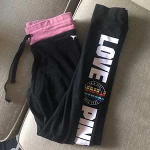 Pink yoga leggings (pink,white,multi)