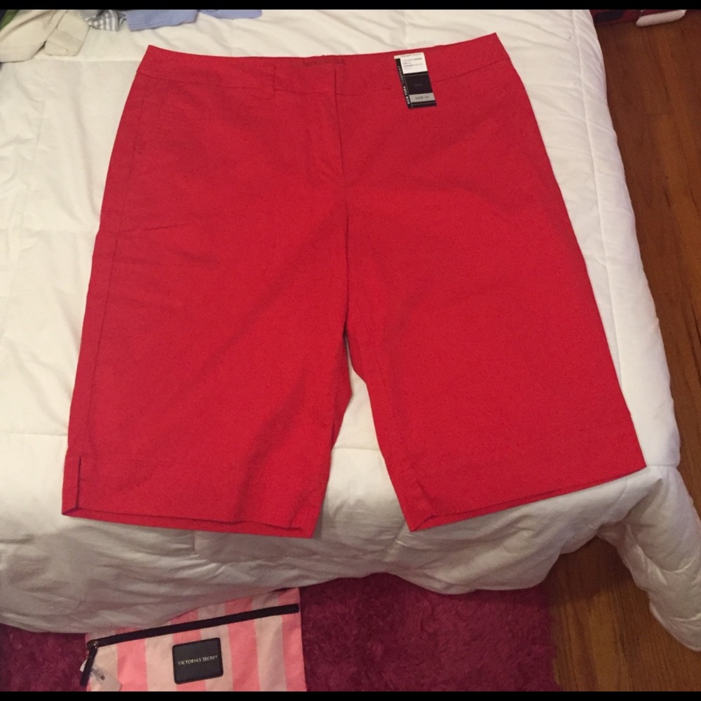 Red Bermuda shorts