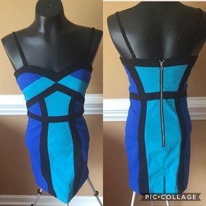 Color block body con dress
