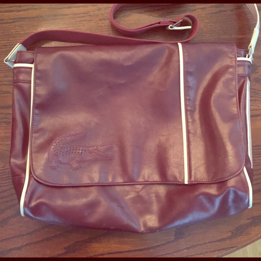 Lacoste Leather Messenger Bag