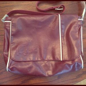 Lacoste Leather Messenger Bag