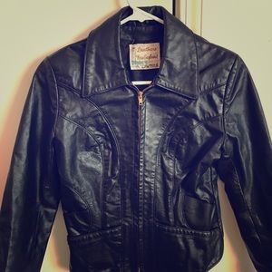 Girls Leather Jacket Vintage