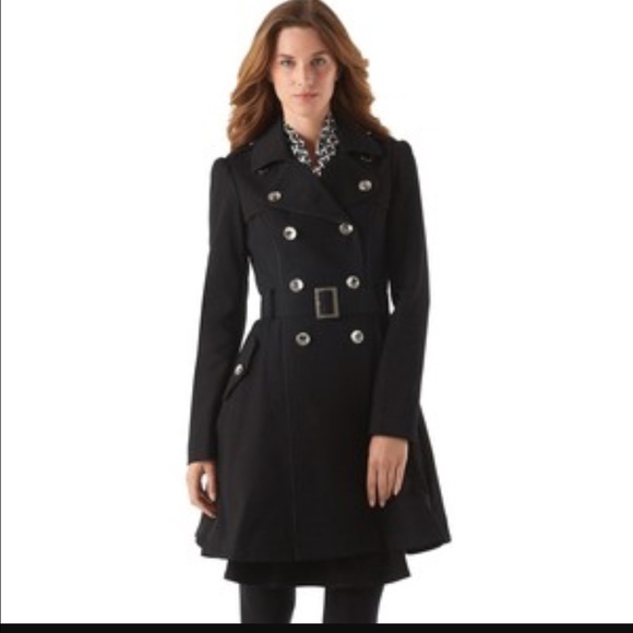 WHBM black XS trench coat like new
