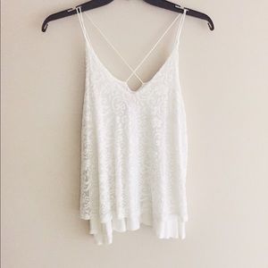 White lace tank